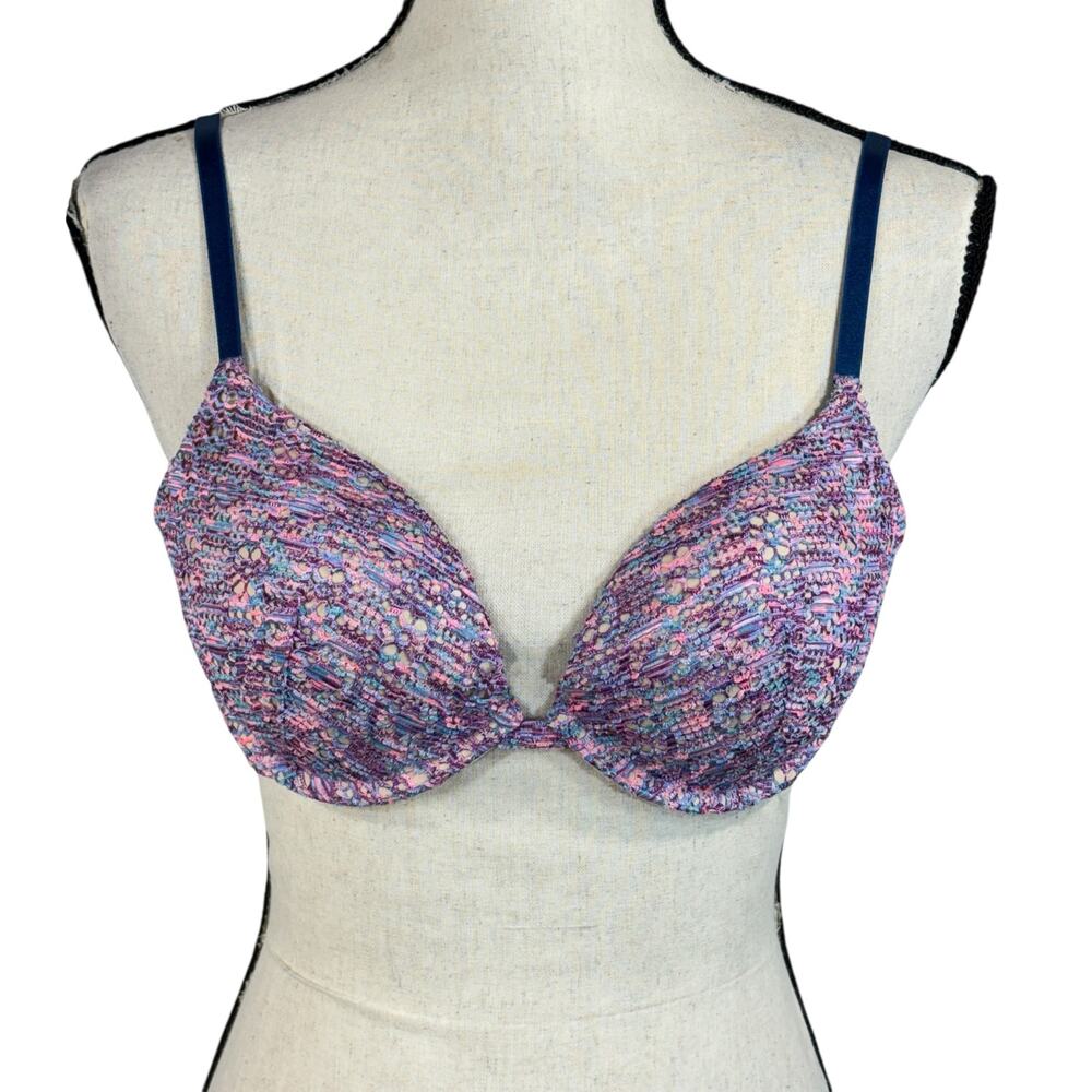 Victoria's Secret SZ 36B Push-Up Bra Molded Padded Cups Stretch Adjustable Multi